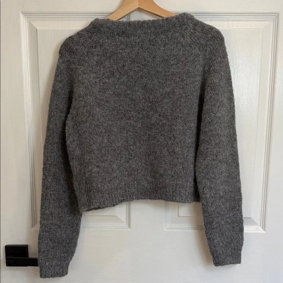 Molly Bracken Charcoal Gray Fuzzy Crewneck Sweater - Picture 3 of 4